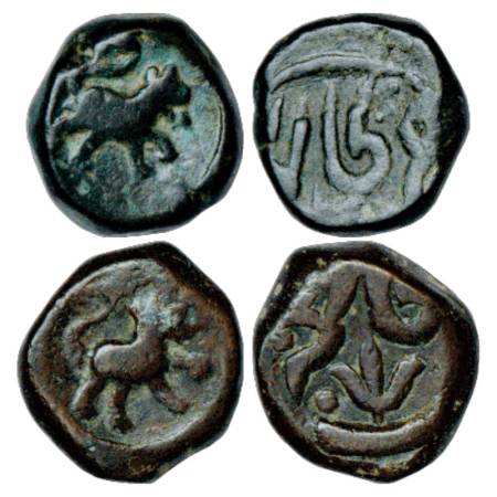 Nizams of Hyderabad (2), principality of Berar - copper 'tiger'-type paisa, Karanja mint, 
