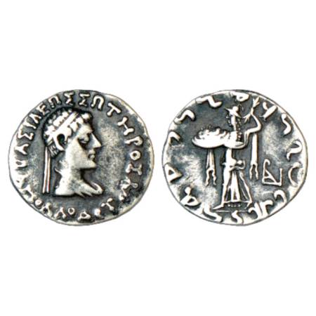 Indo-Greeks - silver drachm of Apollodotos II (c.85-65 BC), BN Séries 1D, 2.30g. Obv: diad