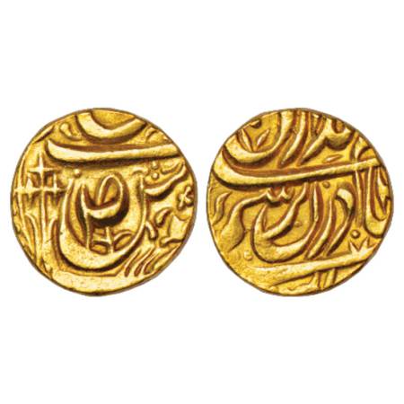 Patiala, Karam Singh (1813-1845 AD), gold mohur, 10.64g, in the name of Ahmad Shah Durrani