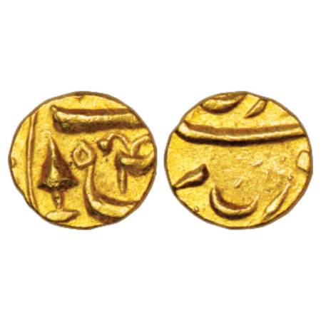 Patiala, Bhupinder Singh (1900-1937 AD), gold 1/3 mohur, 3.71g, in the name of Ahmad Shah 
