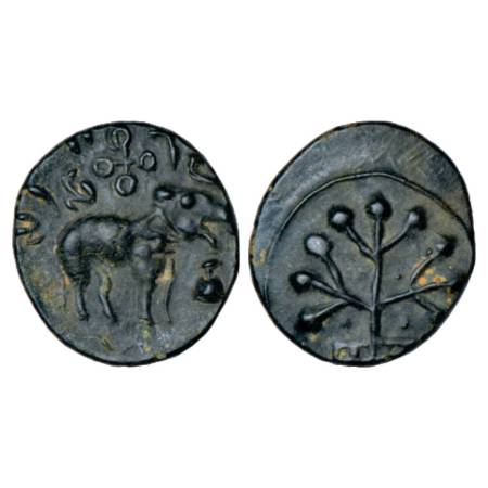 Satavahanas, arsenical copper 'elephant' type coin of Gotamiputa Siri Satakani (c.50-80 AD