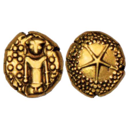 Madras Presidency, gold star pagoda, ND (1740-1807 AD), 3.40g. Obv: Venkateshwara standing