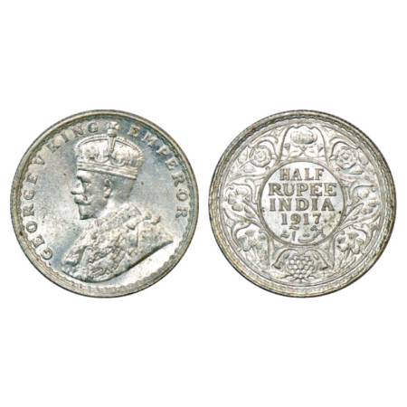 George V, silver ½ rupee, 1917, Bombay mint, PR 341, GK 1055. Brilliant UNC, Very scarce.