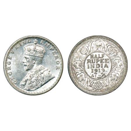 George V, silver ½ rupee, 1919, Bombay mint, PR 343, GK 1057. Brilliant UNC, Very scarce.
