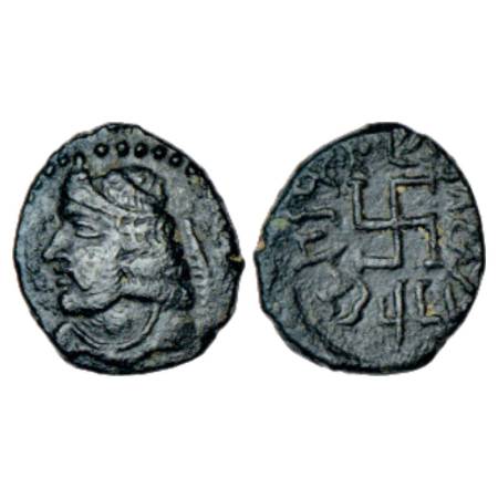 Paratarajas of Baluchistan and NW Sindh - copper drachm of Koziya (c.235-265 AD), 1.57g. O