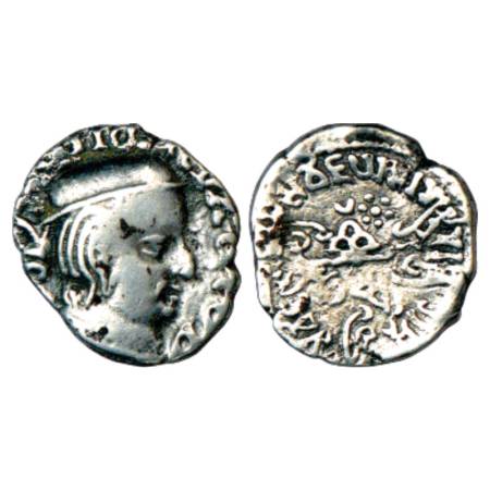 Western Kshatrapas, Karddamaka dynasty -silver drachm of Vijayasena as Kshatrapa, (c.238-2
