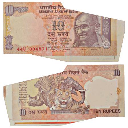 Republic of India, 10 rupees, misprint, signed by C. Rangarajan, inset 'M', serial no.: 44