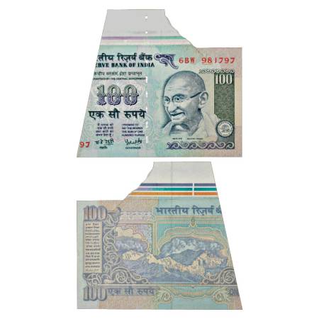 Republic of India, 100 rupees, misprint, signed by Y.V. Reddy, inset 'L', serial no.: 6BW 