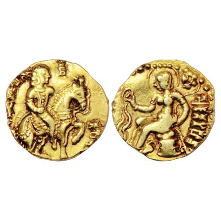 Gupta Empire - gold dinar of Kumara Gupta I (c.415-450AD), 'horseman' type, Altekar Class 