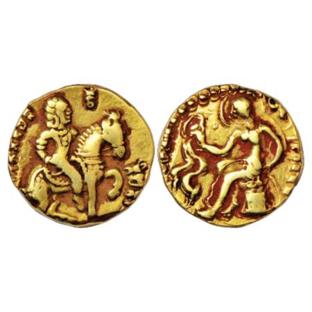 Gupta Empire - gold dinar of Kumara Gupta I (c.415-450AD), 'horseman' type, Altekar Class 