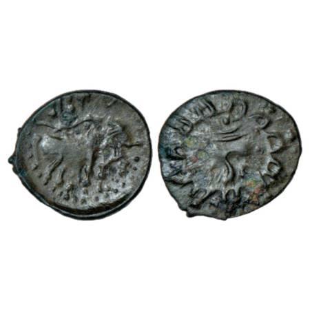 Pallavas of Kanchipuram - unattributed potin coin of early period, (c.400-600AD), Krishnam