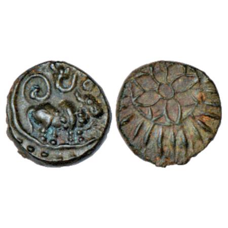 Pallavas of Kanchi - potin unit attributed to Mahendravarman I (c.580-630AD), Krishnamurth