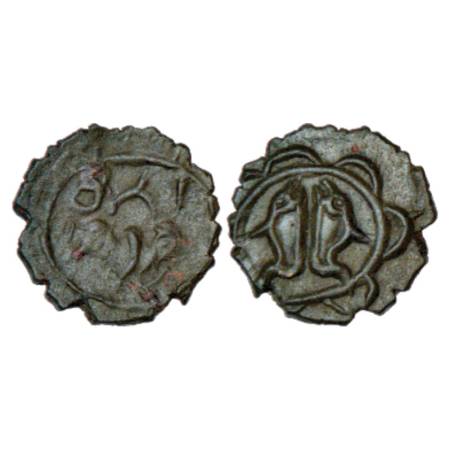 Pallavas of Kanchi - potin unit attributed to Narasimhavarman I (c.630-660AD), Krishnamurt