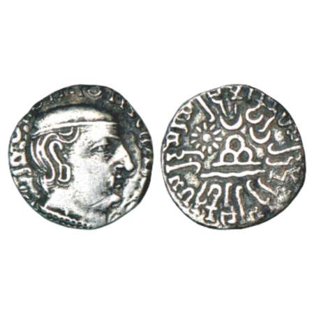 Western Kshatrapas, Kardamaka dynasty, Rudrasimha I as Kshatrapa, silver drachm, dated SE 