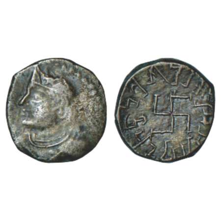 Paratarajas of Sindh and Baluchistan, billon Drachm of Bhimarjuna (325-350 AD), ISCH 50.1D
