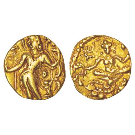 Gupta Empire, gold dinar of Chandra Gupta II (375-415 AD), 'Archer' type, Altekar Class I,