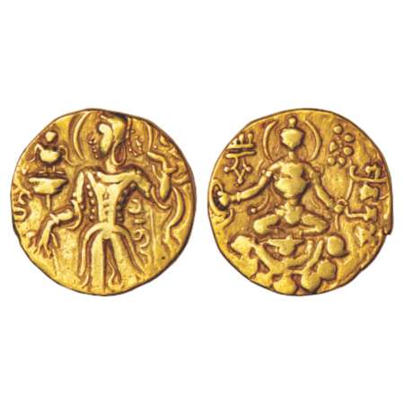 Gupta Empire, gold dinar of Chandra Gupta II (375-415 AD), 'Archer' type, Altekar Class II