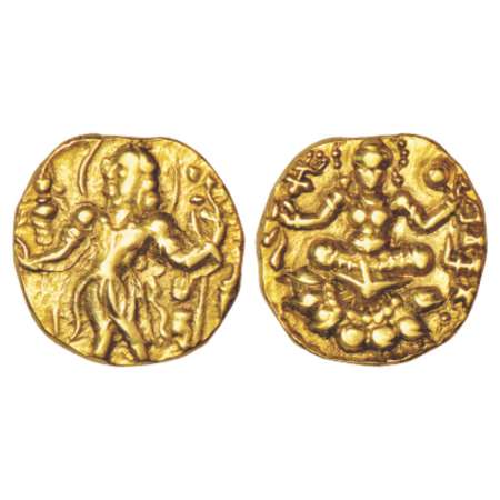Gupta Empire, gold dinar of Chandra Gupta II (375-415 AD), 'Archer' type, Altekar Class II