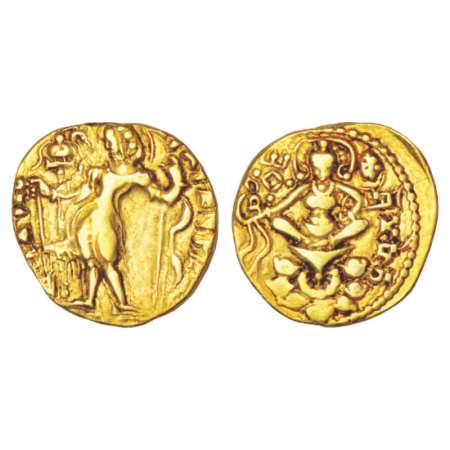 Gupta Empire, gold dinar of Kumara Gupta (415-455 AD), 'Archer' type, Altekar Class IV, va