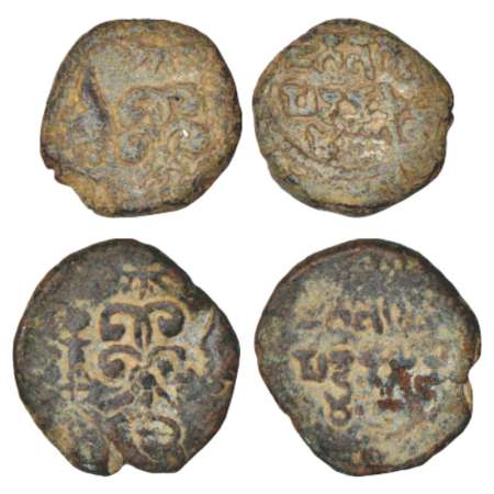 Gupta Empire, feudatory dynasties - two inscribed lead units provisionally attributed to t