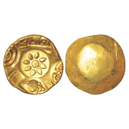 Yadavas of Devagiri, Ramachandra (1270-1311 AD), gold asu or 'Padma Tanka', 3.81g. Obv: Si