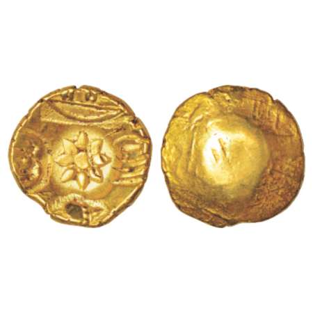 Yadavas of Devagiri, Ramachandra (1270-1311 AD), gold punch-marked Asu or 'Padma Tanka', 3