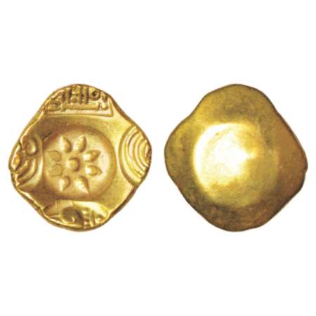 Yadavas of Devagiri, Ramachandra (1270-1311 AD), gold punch-marked Asu or 'Padma Tanka', 3