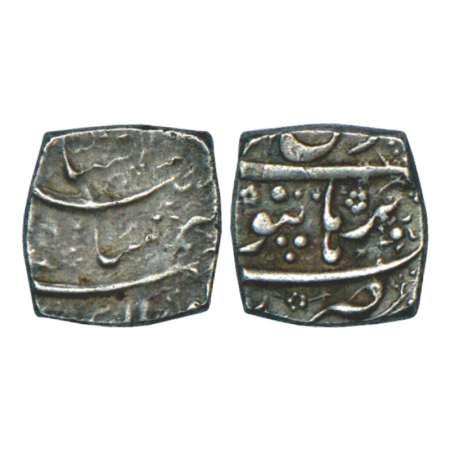 Jahangir (1605-1628 AD), silver 1/4th rupee, Burhanpur mint, Di month, 2.81g. Obv: legend 