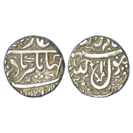 Jahangir (1605-1627 AD), silver rupee, Fathnagar mint, 'Burhan ud-Din' type, KM 141.8. Ver