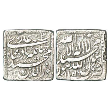Jahangir (1605-1627 AD), silver square heavy rupee (20% heavy weight), 13.55g, Lahore mint