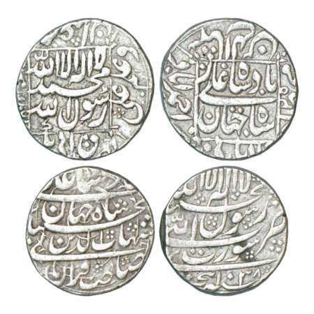 Shah Jahan (1628-1658 AD), silver rupee (2), 1x Ahmadabad mint, AH 106x, KM 235.1 and 1x S