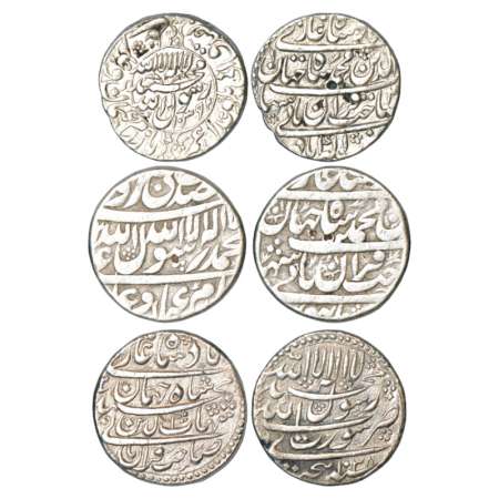 Shah Jahan (1628-1658 AD), silver rupee (3), 1x Akbarabad mint, AH 1039/RY 2, 1x Burhanpur