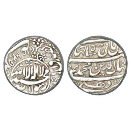 Shah Jahan (1628-1658 AD), silver rupee, Delhi mint, AH 1045/RY 8, Kalima within circle, K