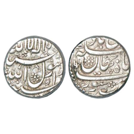Shah Jahan (1628-1658 AD), silver rupee, Surat mint, AH 103x, KM 221.1. Very fine+, Very s
