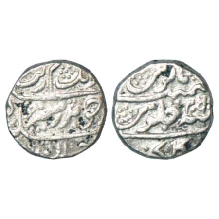 Aurangzeb (1658-1707 AD), silver ¼ rupee, 2.82g, Golkunda mint, RY 26, KM 293.1. Very fine