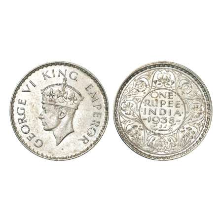 George VI, silver rupee, 1938, Bombay mint, without dot, PR 233, GK 1254. Extremely fine, 