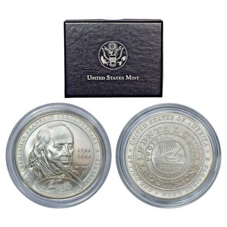United State of America, 2006, Benjamin Franklin commemorative founding father, proof silv