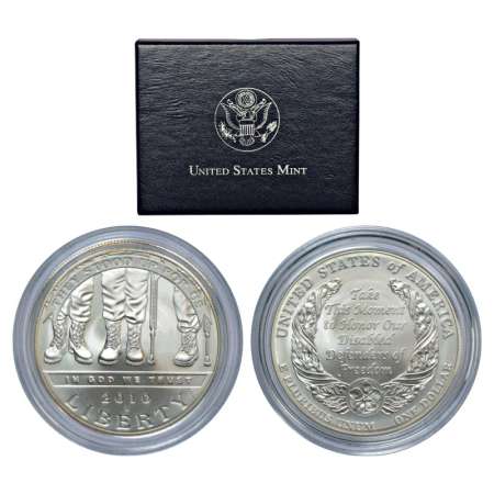 United State of America, 2010, American Veterans, Disabled for life, silver dollar, uncirc
