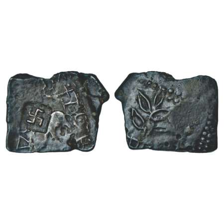 Satavahanas, Siri Satakani (100-50 BC), alloyed copper 'elephant' type coin from Nasik reg