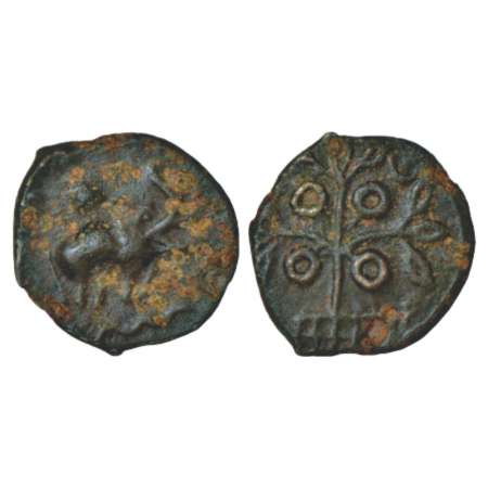 Satavahanas, 'elephant type' arsenical copper coin, temp. Gotamiputa Siri Satakani, or lat