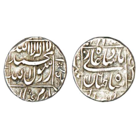 Shah Jahan (1628-1658 AD), silver ½ rupee, 5.63g, Patna mint in left quadrant, RY 16, KM 2