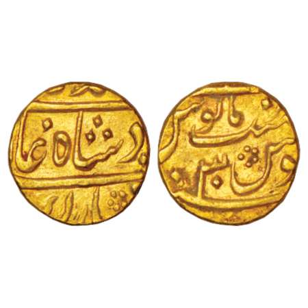 Muhammad Shah (1719-1748 AD), gold mohur, 11.04g, Azimabad mint (off flan), RY 30, KM 438.