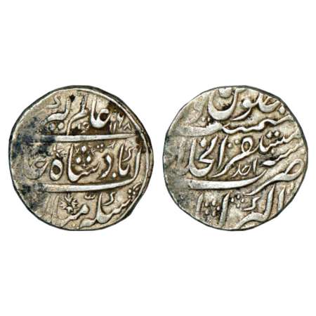 Alamgir II (1754-1759 AD), silver rupee, Mustaqir ul-Khilafat Akbarabad mint, AH 1168/RY A