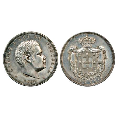 Portugal, Carlos I (1889-1908 AD), silver 1000 reis, 1899, 24.93g. Obv: portrait bust of C