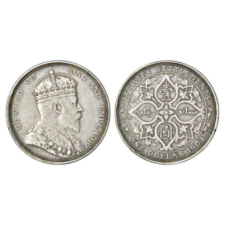 Straits Settlements, Edward VII, silver dollar, 1904, 26.85g. Obv: portrait bust of Edward