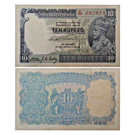 British India, George V, 10 rupees, ND (1935), signed by J.B. Taylor, serial no.: P42 6808