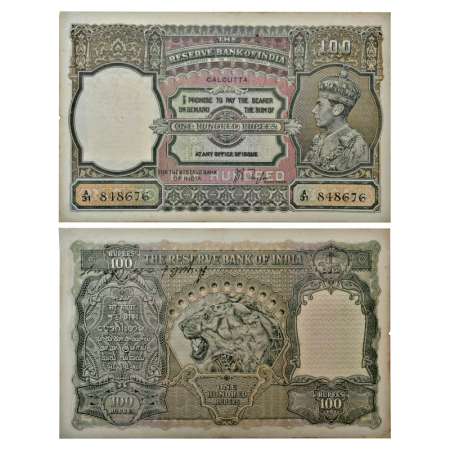 British India, George VI, 100 rupees, ND (1938), Calcutta Circle, signed by J. B. Taylor, 