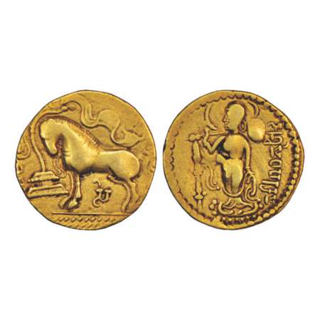 Gupta Empire - gold dinar of Samudra Gupta (c.345-375 AD), 'Ashwamedha' type, Altekar p. 6