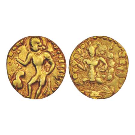 Gupta Empire - gold dinar of Kumara Gupta I (c. 415-450AD), 'Karttikeya' type, BMC type B,