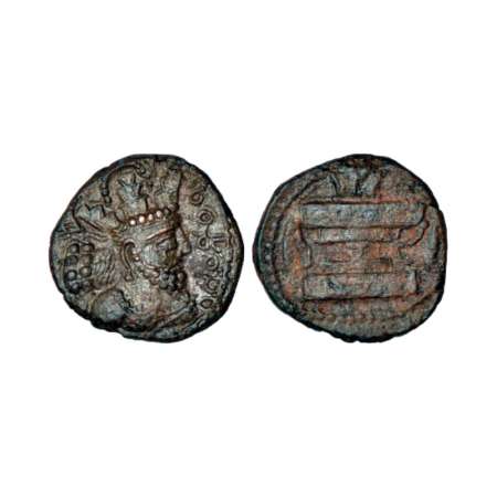 Kushano-sasanians, copper drachm of Shapur I (241-272 AD), MAC 1268, 4.52g. Obv: Sasanian 